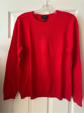 NWT Charter Club Women’s Red Cashmere Crewneck Sweater- Large